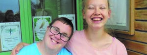 Disabled boy and sister
